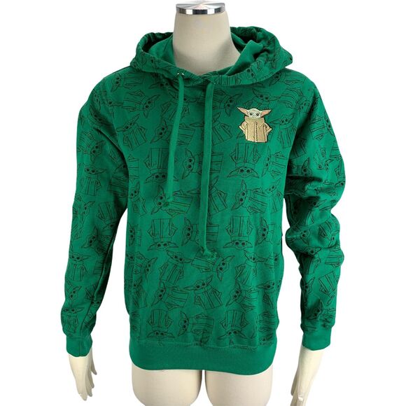 STAR WARS Juniors Baby Yoda Hoodie XL XXL NWT New Cute Pull Over Green - Picture 3 of 8
